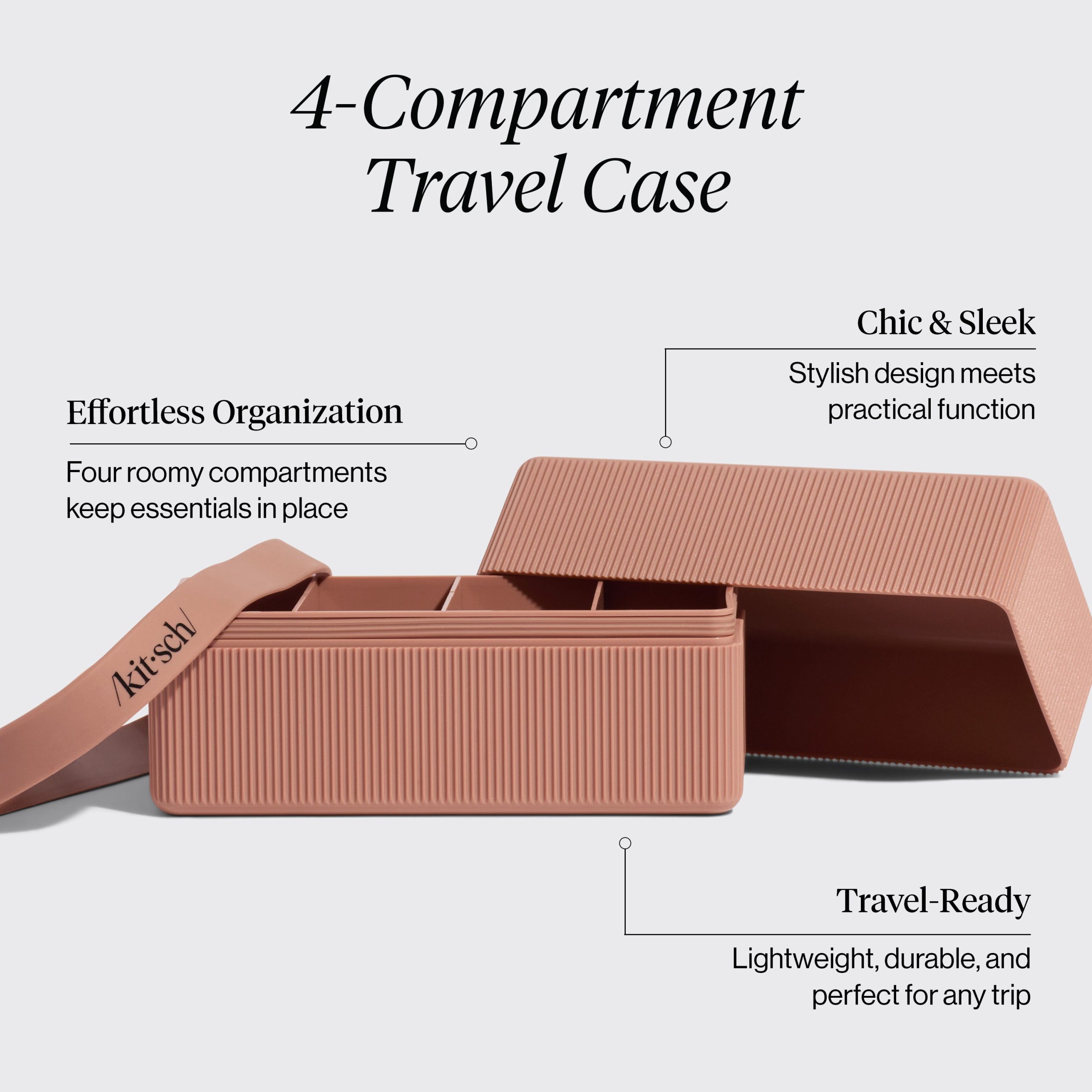 4-Compartment Travel Case - Terracotta - Image 2