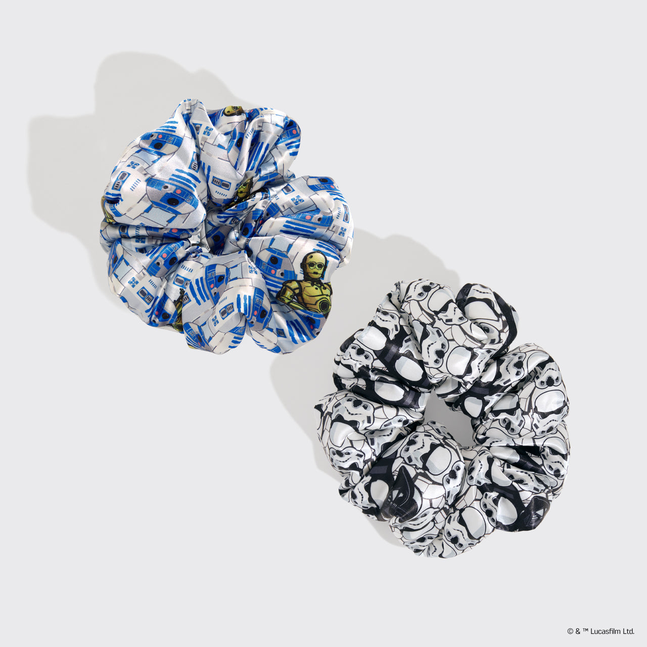 Star Wars™ & Kitsch Pillow Scrunchies® in Satin - R2-D2 & Stormtroopers - Image 2