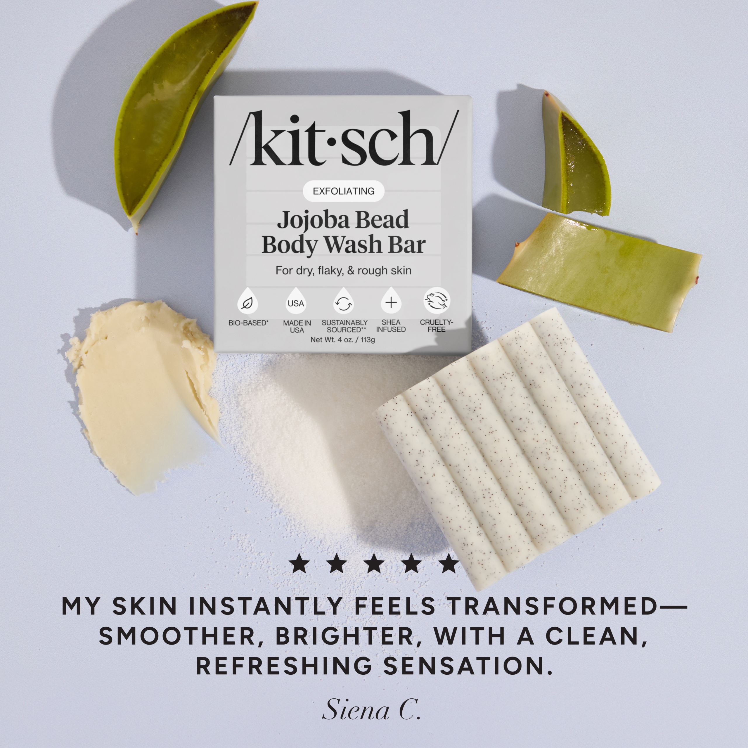 Jojoba Bead Exfoliating Body Wash Bar - Image 2