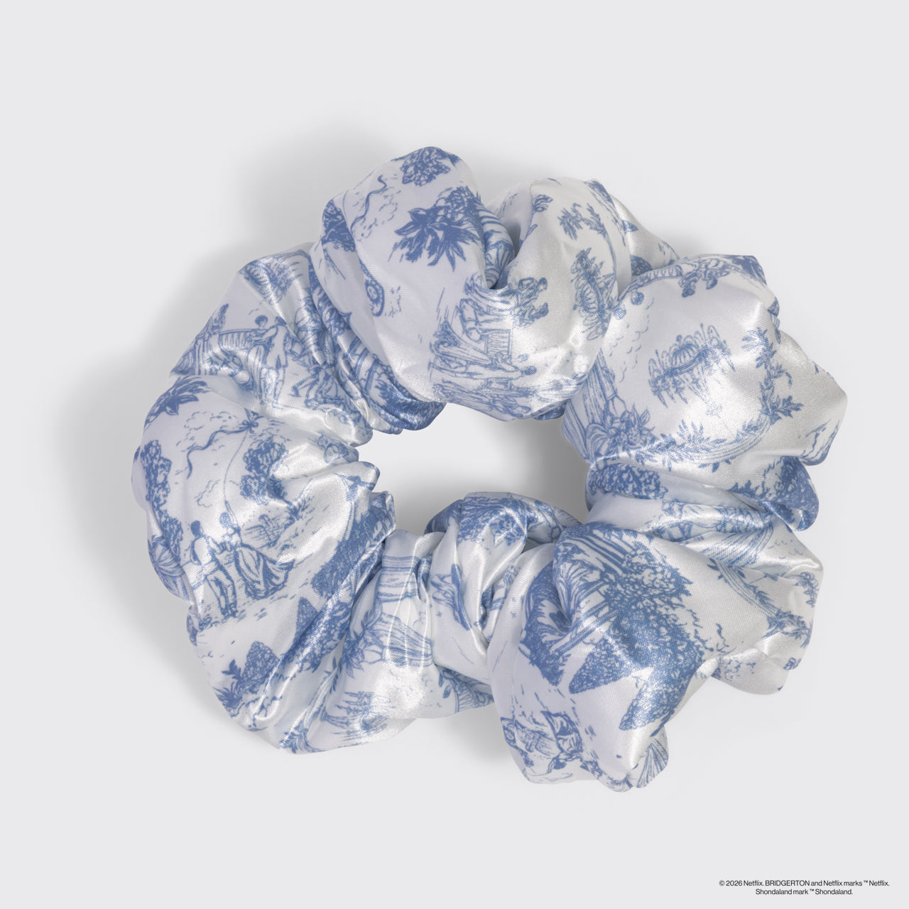 Bridgerton x Kitsch Satin Pillow Scrunchies® in Toile in Bloom - Image 3