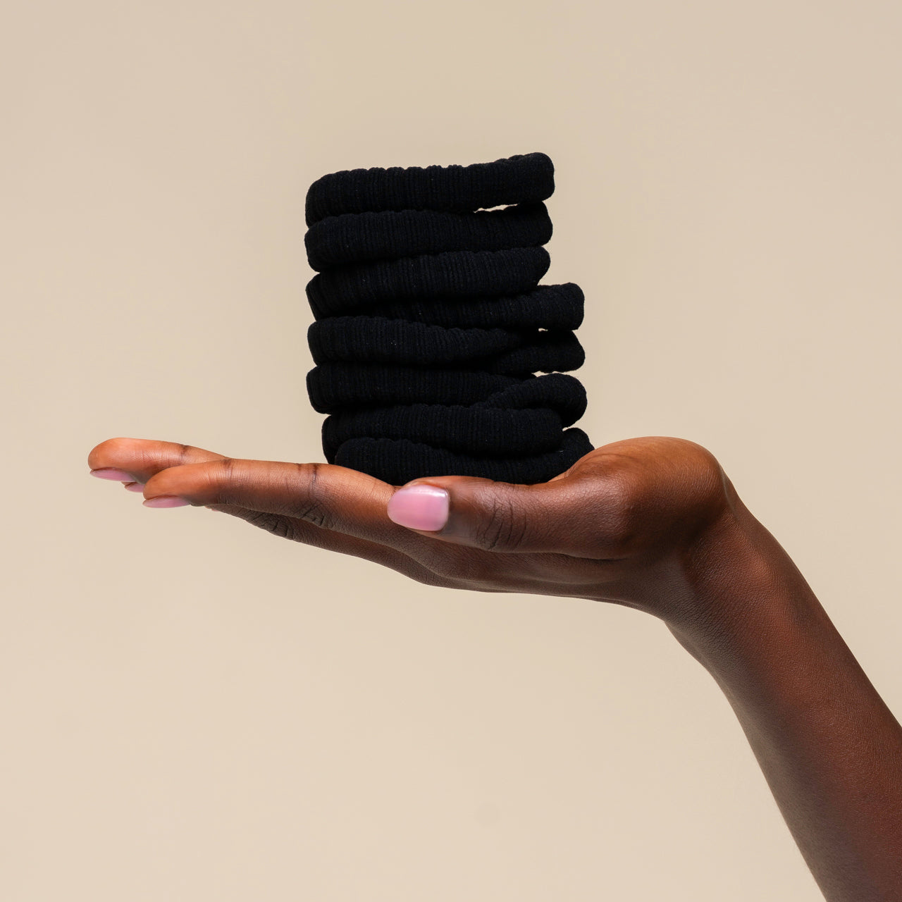 Black Ribbed Hair Elastics - Image 2