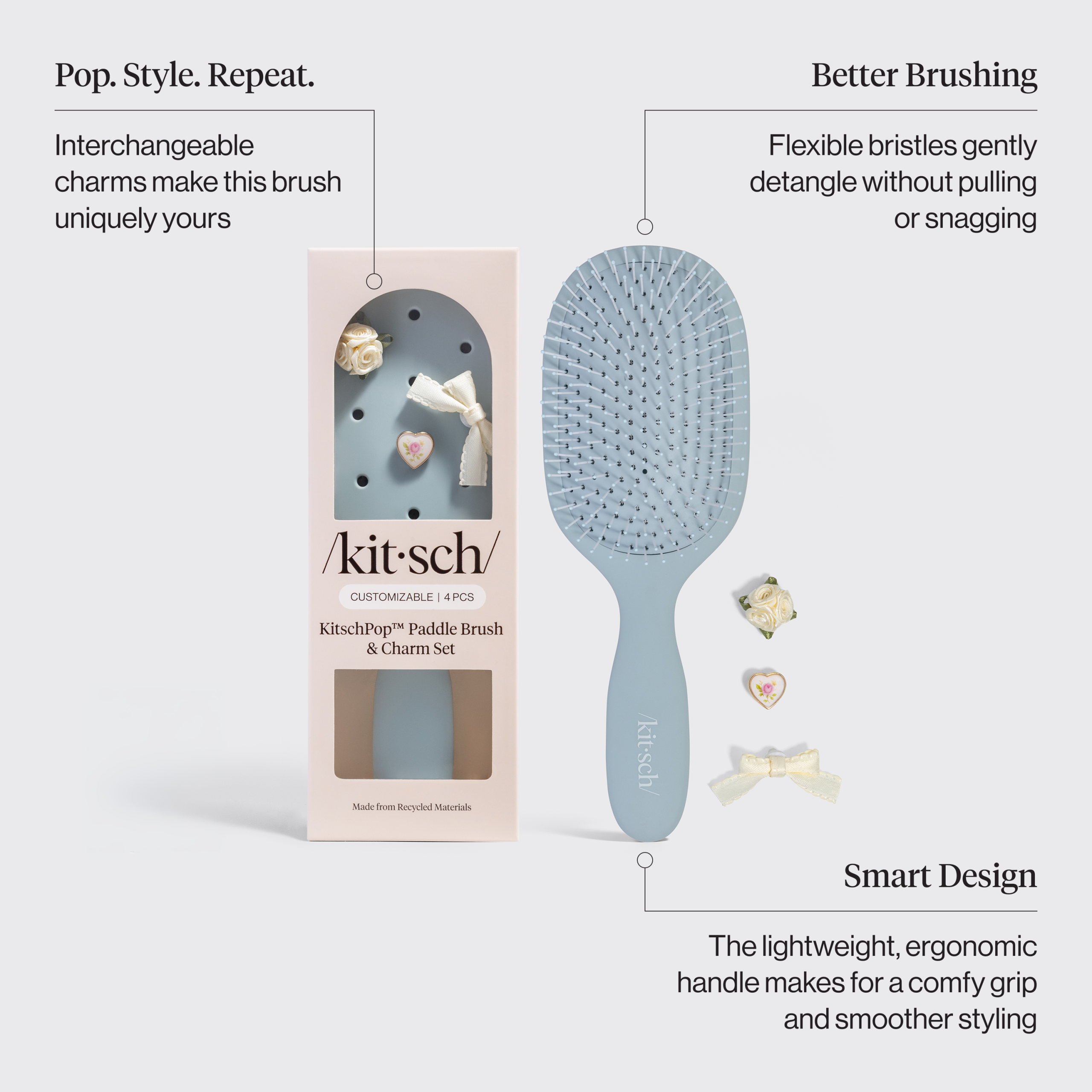 KitschPop™️ Paddle Brush in Haze Blue - Image 2