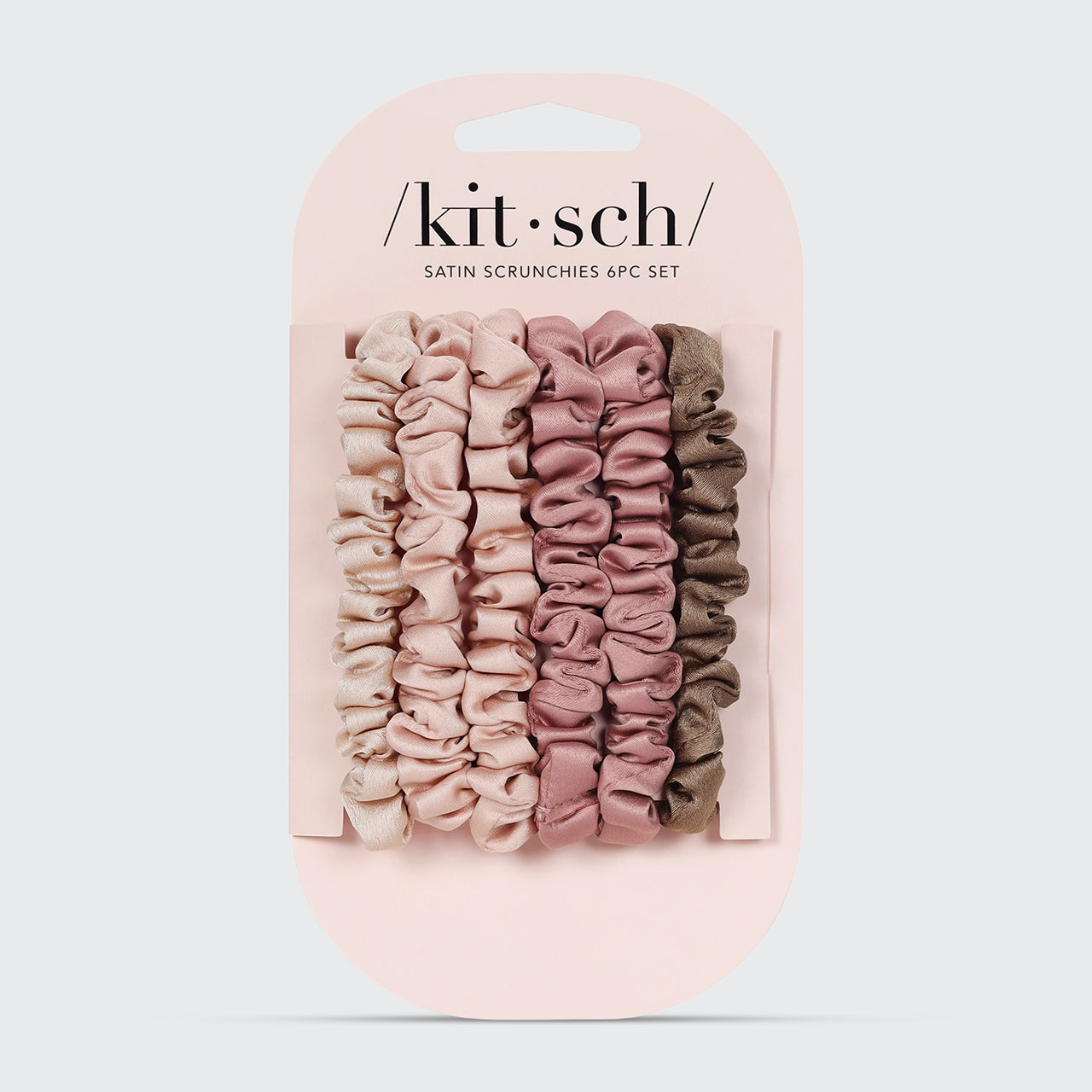 Terracotta Ultra Petite Satin Scrunchies 6pc Set - Image 2
