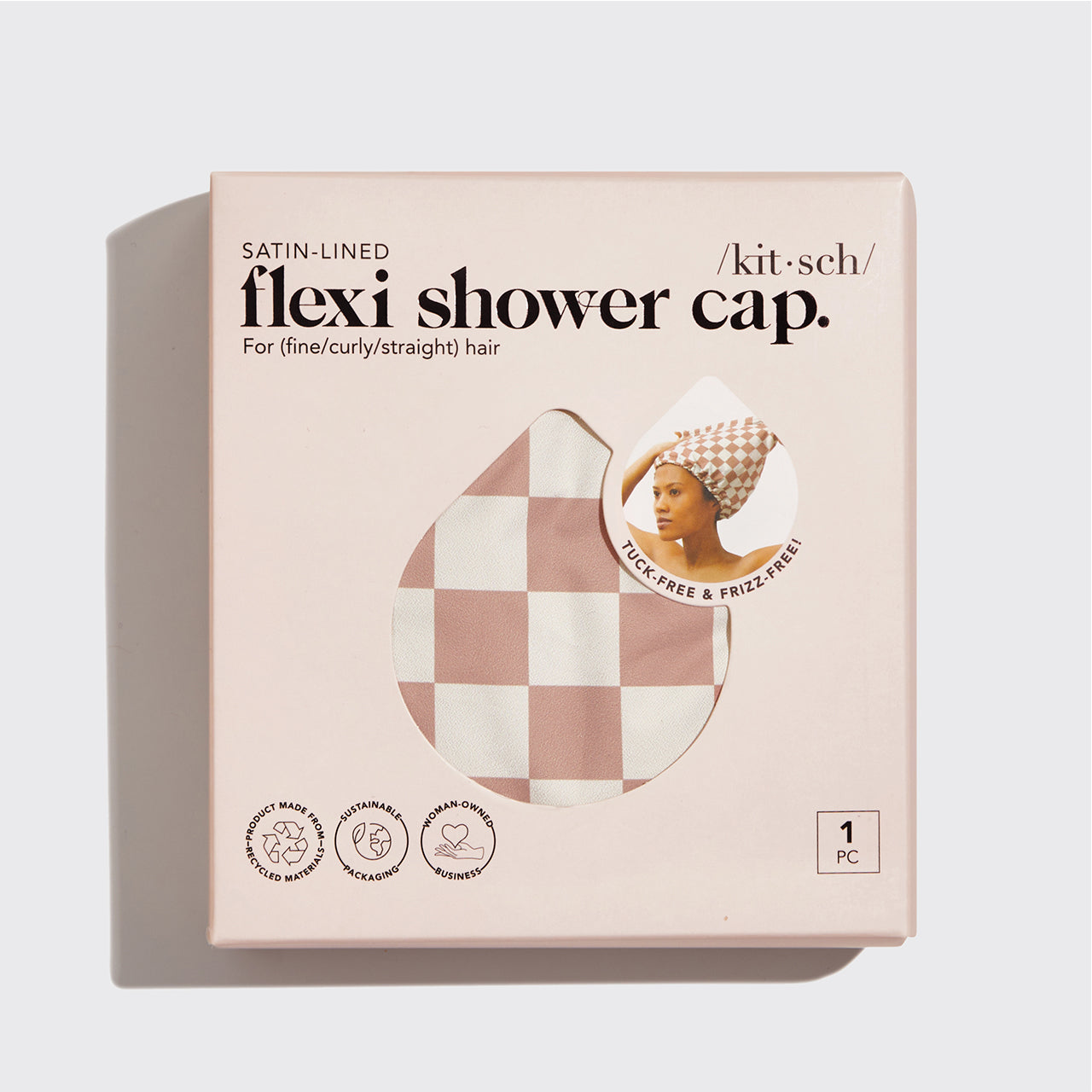 Satin Lined Flexi Shower Cap + XL Hair Towel Bundle - Image 5